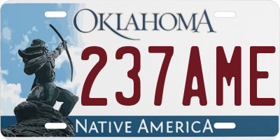 OK license plate 237AME