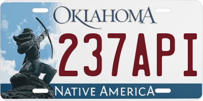 OK license plate 237API