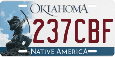 OK license plate 237CBF