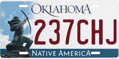 OK license plate 237CHJ