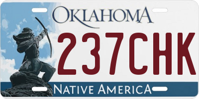 OK license plate 237CHK