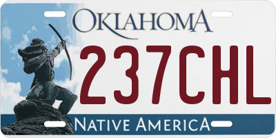 OK license plate 237CHL