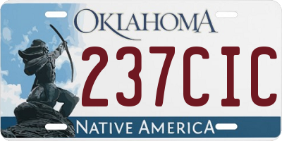 OK license plate 237CIC