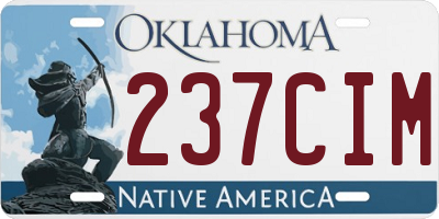 OK license plate 237CIM