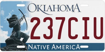OK license plate 237CIU