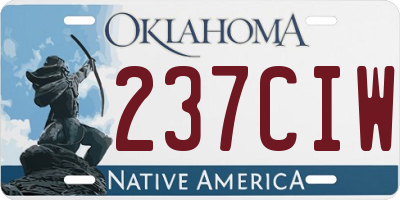 OK license plate 237CIW