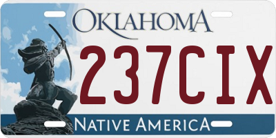 OK license plate 237CIX