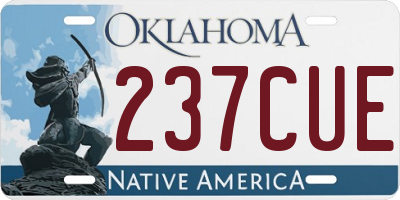 OK license plate 237CUE