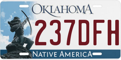 OK license plate 237DFH