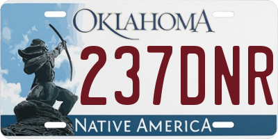 OK license plate 237DNR