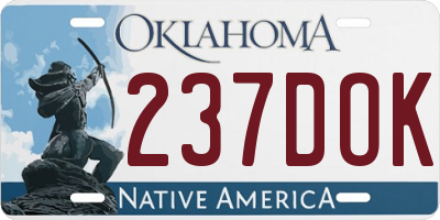 OK license plate 237DOK