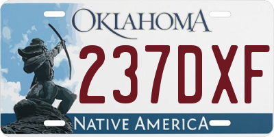 OK license plate 237DXF