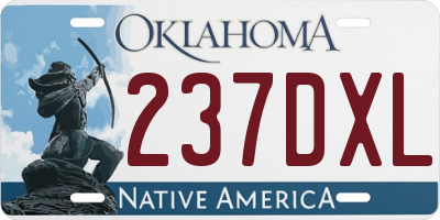 OK license plate 237DXL