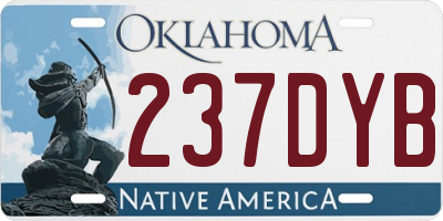 OK license plate 237DYB