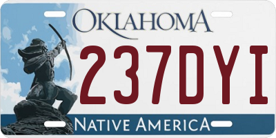 OK license plate 237DYI