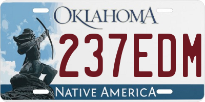 OK license plate 237EDM