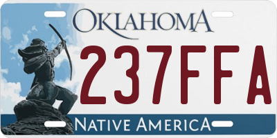OK license plate 237FFA