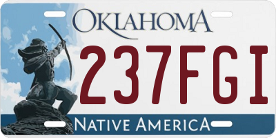 OK license plate 237FGI