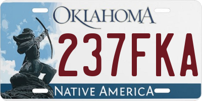 OK license plate 237FKA