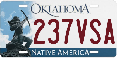 OK license plate 237VSA
