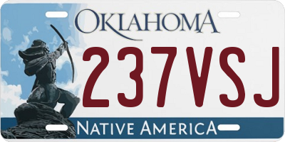 OK license plate 237VSJ