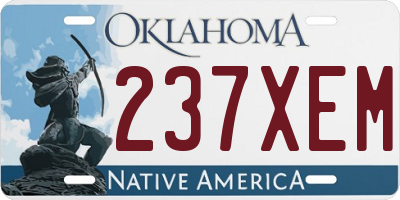 OK license plate 237XEM