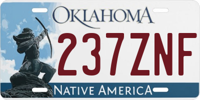 OK license plate 237ZNF
