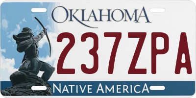 OK license plate 237ZPA