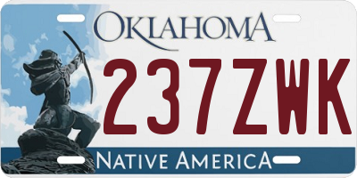 OK license plate 237ZWK