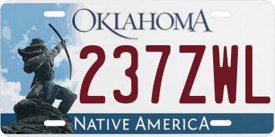 OK license plate 237ZWL