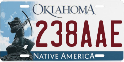 OK license plate 238AAE