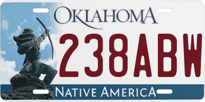 OK license plate 238ABW