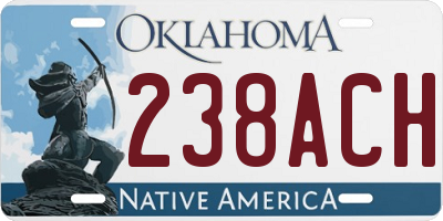 OK license plate 238ACH