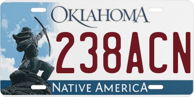OK license plate 238ACN