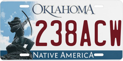 OK license plate 238ACW
