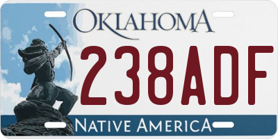 OK license plate 238ADF