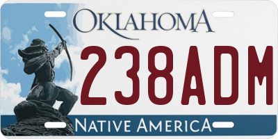 OK license plate 238ADM