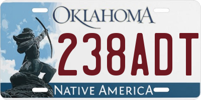 OK license plate 238ADT