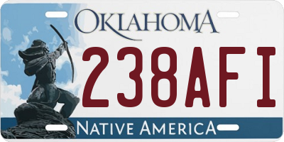 OK license plate 238AFI