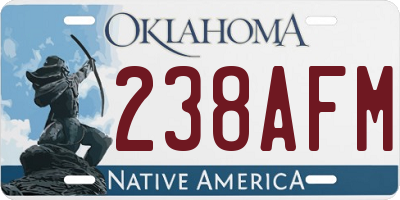 OK license plate 238AFM