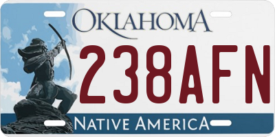OK license plate 238AFN