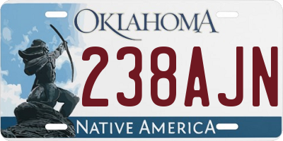 OK license plate 238AJN