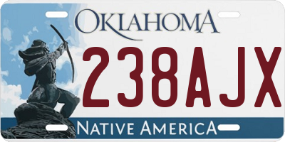 OK license plate 238AJX