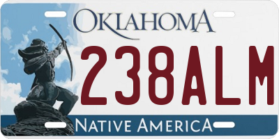 OK license plate 238ALM