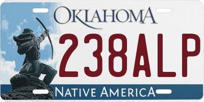 OK license plate 238ALP