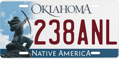OK license plate 238ANL