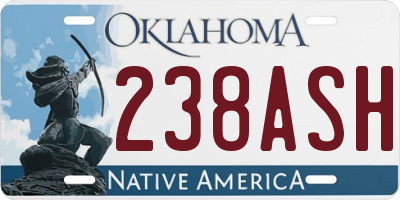 OK license plate 238ASH