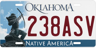 OK license plate 238ASV