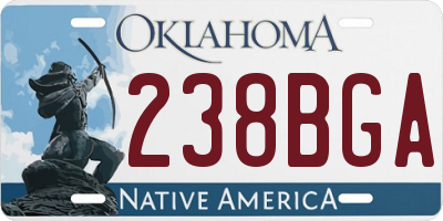 OK license plate 238BGA