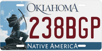 OK license plate 238BGP